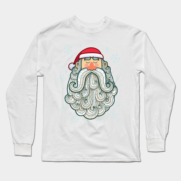 Santa Portrait Long Sleeve T-Shirt by Malchev